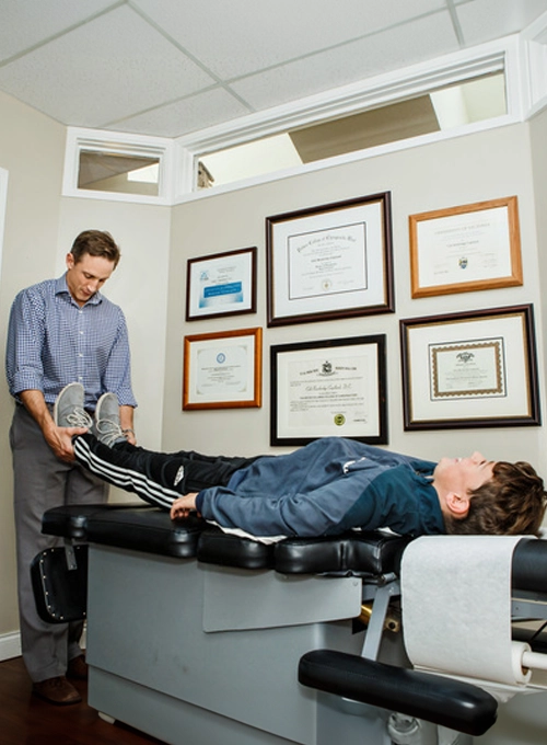 Chiropractor Victoria BC Cale Copeland Adjusting Patient